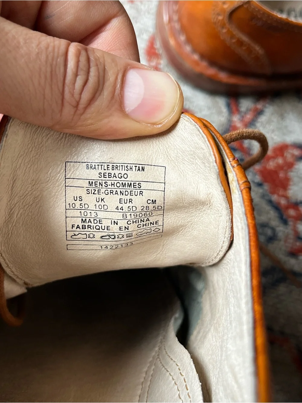 Men's Classic Leather Wingtip Oxfords in Brown 10.5